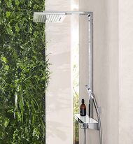 Душевая система Hansgrohe Rainmaker Select E Showerpipe 460 с термостатом, хром/белый 27106400
