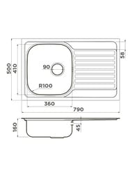 ����� Omoikiri KASHIOGAWA 79 IN (790x500x160) �������, ����������� ����� 4993452