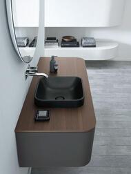 Раковина DURAVIT HAPPY D.2 PLUS 400х400 шлифованная, накладная, антрацит матовый 2359401300