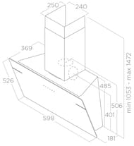 ������� ELICA L'Essenza WH/A/60 LED, 600�369 ��, 1200 �3/�, 255 ��, ����� PRF0124233A