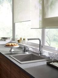 Мойка из гранита Hansgrohe S51 43312380 (560х510) врезная, отвер.под смес., серый бетон — изображение 3