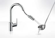 Смеситель Hansgrohe Focus M41 для кухни 240 мм вытяжной поворотный излив хром 31815000