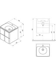 ����� � ������������ RAVAK BALANCE 600�500�465 ���������, 2 �����, �����/������ 70508054