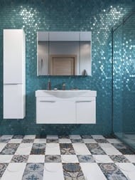 Раковина Aquaton Беверли 100 1WH302502 1000x480x180, перелив, отверстие под смеситель, белый фарфор