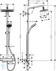 ������! ������� ������� Hansgrohe Croma E 280 Showerpipe 27630000  � �����������, ��� ����, ����