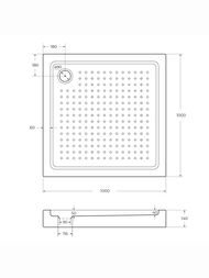 ������� ��������� ������ CEZARES (1000�1000�150) ����������, ��� ������ TRAY-A-A-100-15-W0