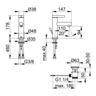 ��������� Keuco IXMO Pure 94 ��, ��� ��������, � ������ ��������, ������ �������  59502 371000