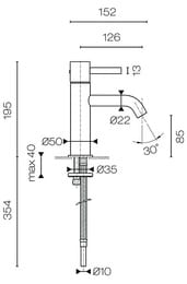 ��������� ��� �������� Fantini Fukasawa �������������, ����� 12,6��, �������� PVD A704WF