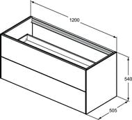 ����� ��� �������� Ideal Standard CONCA 1200x505x540 2 ����� �������, ����� ������� ��� T3945Y3