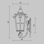 ��������� ���������� Maytoni Albion (�������) O413WL-01BZ1, E27�1 60�� IP 44, ������