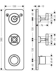 ��������� Axor Citterio E 36703250 ��� ����, ����������������, ��� 2 ������������, ����.������