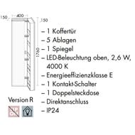 ����� ��������� Burgbad SYS30 Aqua 400�1760�150 LED, ������, �������, ������� SPIJ040RF5663