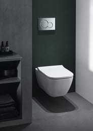 Инсталляция Geberit Duofix клавиша хром+Унитаз Smyle Square без ободка+Сиденье микрол. 500.300.21.S