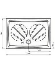 ������� ��������� ������ RAVAK Galaxy Gigant Pro 120x80 (1200x800x30) �����