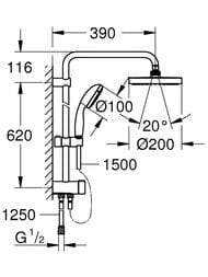������� ����� Grohe Tempesta System 200 27389002 ������ � ������� ���, ������, �������������