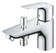 Смеситель для ванны Grohe BauLoop 68 мм, однозахватный, автоматический переключатель, хром 23562001