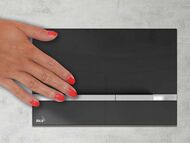 Кнопка для бачка-инсталляции ALCAPLAST STRIPE-GL1204 стеклянная, черная
