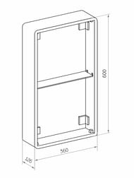 Зеркало-шкаф Континент Elmage 450х800х150 подсветка, розетка, датчик движ., черный Soft touch