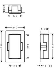 ����-���� Hansgrohe XtraStoris Minimalistic 56070800 300�150�100�� � �������� �����, ���� ��� �����