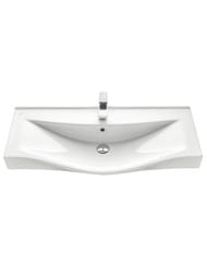 Раковина Aquaton Беверли 100 1WH302502 1000x480x180, перелив, отверстие под смеситель, белый фарфор