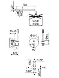������� ������� Cezares LEAF-DSIP-30-L-SR �������., � ������� � ������ �����, d300 ��, ������