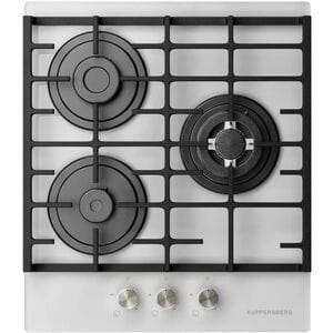 Газовая варочная панель Kuppersberg FG 45 W (450х520) 3 конфорки (1 вок), белое стекло 6847