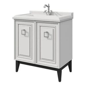 Тумба под раковину Caprigo Windsor 80 820х913х480 цвет белый/черный 14016.1-B016/B032