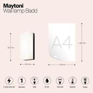 ��������� ���������� Maytoni Badd (���) O454WL-L10GF3K, 3000K 10�� IP 54, ������