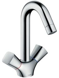 Смеситель Hansgrohe Logis 71222000 для умывальника двухзахватный, донный клапан, излив 145мм, хром — миниатюра 1