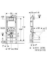 GEBERIT Duofix Комплект с клавишей Delta50, чёрный глянцевый, 458.128.DW.1