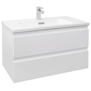 Тумба под раковину Jacob Delafon Madeleine 80см, 2 ящика, подвесная, белый матовый, EB2053-J51