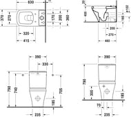 Чаша унитаза-компакта DURAVIT DuraStyle 370х630 универс. выпуск 2155090000