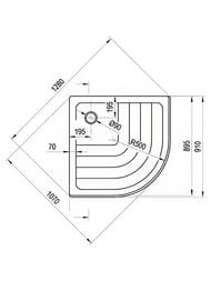 ������� ��������� ������ RAVAK Kaskada Ronda 90 EX (910�910�185) ��� ��������� �������, �����