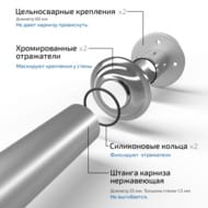 Карниз для шторки Triton к ванне Мадрид 1500х950 нержавеющая сталь V101