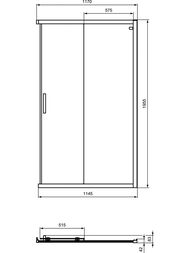 Дверь душевого уголка Ideal Standard CONNECT 2 (1200х1950) откатная, стекло прозрач /алюминий K9264EO