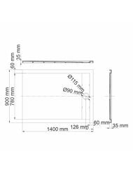 ������� ������ WasserKRAFT Neime 1400�900�40 �������������, ������������� ������, ������ 19T36