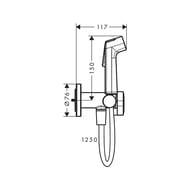 Гигиенический душ Hansgrohe Bidette S с держателем, шланг 1250мм, цвет хром 29232000