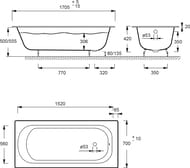 ������!����� �������� Jacob Delafon Nathalie E2966 170�70 ����� (��� �����)