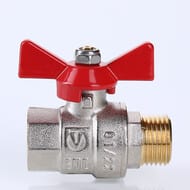 Кран шаровый 3/4"ВН VALTEC BASE красная бабочка VT.218.N.05