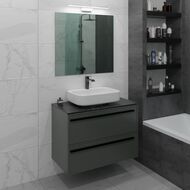 Тумба под раковину La Fenice Elba Twin Grigio 80 см (776х469х613) серая матовая FNC-01-ELB-G-80-2