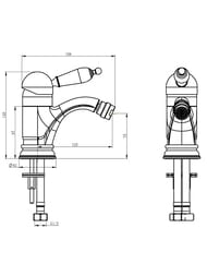 Смеситель для биде Boheme Medici Ripresa 306 однозахватный, цвет: бронза