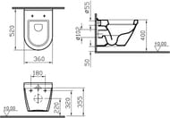 Уценка! Унитаз подвесной Vitra S50 (360х520х400) безободковый, белый 7740B003-0075