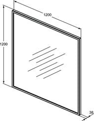 ������� Ideal Standard CONCA (1200�1200�38) � LED ����������, ����������, ������ ���� T3968BH