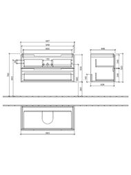 Тумба под умывальник Villeroy & Boch Subway 2.0 (987х520х449) подвесная, 2 ящика,бел глянец A69700DH — изображение 2