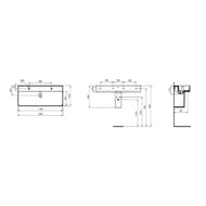 Умывальник Ideal Standard Lux STRADA II 1200х430х130 T359501 подвесной, 2 отверстия