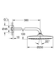 ������� ��� Grohe Tempesta 26668000 ���� 250��, 1 ����� �����, ��������� ��������� 380��, ����/�����