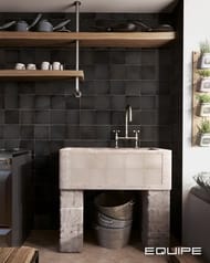 Плитка настенная EQUIPE MAGMA Black Coal (132х132) черная, 24972 (кв.м.)