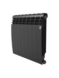 Радиатор биметаллический, 8 секциий ROYAL THERMO BiLiner 500 B ВШГ 574х640х87, 1480Вт, черный НС-16 — миниатюра 1