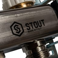 Коллекторная группа STOUT в сборе с расходомерами, 7 выходов, нержавеющая сталь, SMS 0907 000007