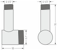 ������ ���������� ������� ����������� ������, 1"��1/2"�, ���. L- 60 ��, 05-1506-0112